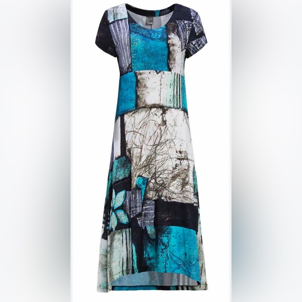Simply Art by Dolcezza Elegant Blue and Black Maxi Dress